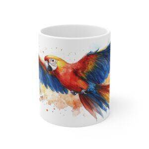 Aquarell Papagei Tasse - Tropisches Vogel-Design für Tierliebhaber