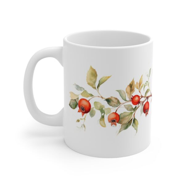 Hagebutten Tasse – Aquarell Becher für Tee- und Kaffeeliebhaber – Naturinspirierte Keramiktasse