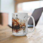 Aquarell Capybara Tasse - Kaffeetasse für Tier- und Naturfreunde mit süßem Nagetier-Design