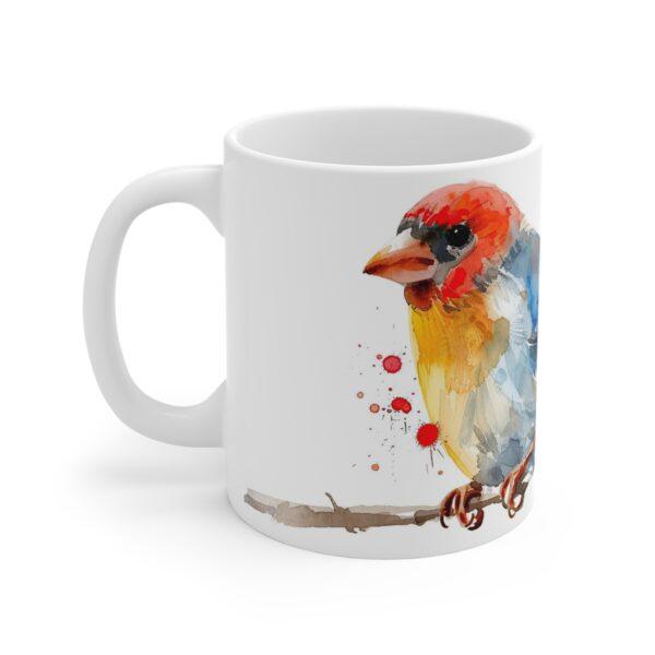 Aquarell Zebrafink Vogel Becher – Stylischer Kaffeebecher für Vogel-Liebhaber