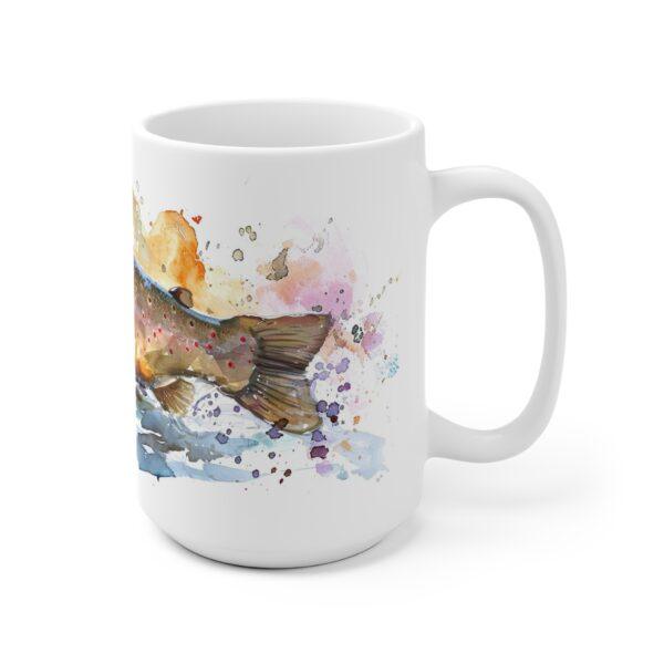 Forelle Aquarell Tasse – Becher mit lebendigem Fischmotiv für Angler und Naturfreunde