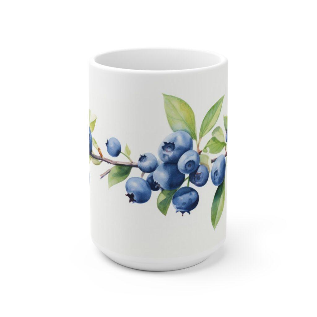 Aquarell-Design Beere Tasse &ndash; Kaffeetasse mit Heidelbeeren Motiv