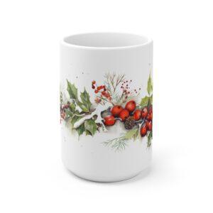 Weihnachtliche Mistelzweig Tasse - Aquarell Keramikbecher für romantische Wintermomente