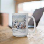 Winterdorf Aquarell Tasse - Gemütliche Keramiktasse für die kalte Jahreszeit