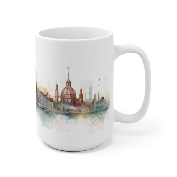 Aquarell Skyline Hamburg Tasse – Bedruckte Kaffeetasse als Geschenk