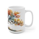 Massiver Eichenbaum Keramikbecher - Hochwertige Tasse für Kaffeegenuss