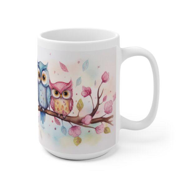 Eulen Aquarell Tasse - Kinderfreundlicher Becher mit Vogelmotiv für kleine Naturfreunde