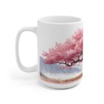 Japanischer Kirschbaum Aquarell Becher aus Keramik – Handgefertigte Designs für Teeliebhaber