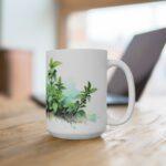 Minze Aquarell Tasse – Stilvolles Kräuter Design für Teeliebhaber und Naturfreunde