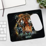 Tiger Portrait Mauspad – Rutschfestes Aquarell-Design für Hobby und Büro