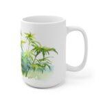 Aquarell Hanfblatt Tasse – Entspannendes Design für Natur- und Pflanzenliebhaber