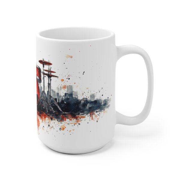 Keramiktasse mit Drumset Aquarell Design - Ideal für Musikliebhaber