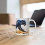 Panther Keramikbecher mit Aquarelldesign - stilvoll und kreativ