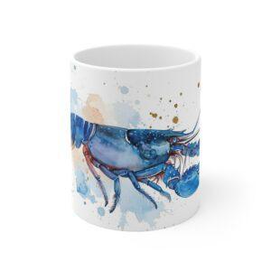 Blauer Flusskrebs Aquarell Tasse - Exotisches Design für Aquaristen und Naturfreunde