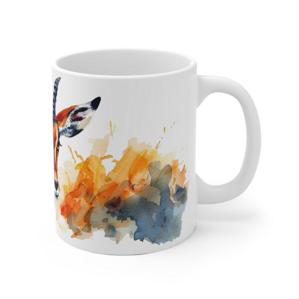 Aquarell Keramikbecher mit Antilopen-Design