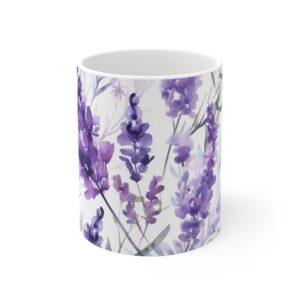 Entspannende Lavendel Aquarell Tasse – Keramiktasse für Teegenuss und stilvolle Dekoration