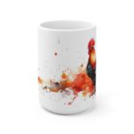 Aquarell Hahn Tasse aus Keramik - Stylisches Design für jeden Anlass