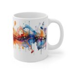 Abstrakte Musiknoten Tasse im Aquarellstil – Becher für Musikliebhaber und Kreative