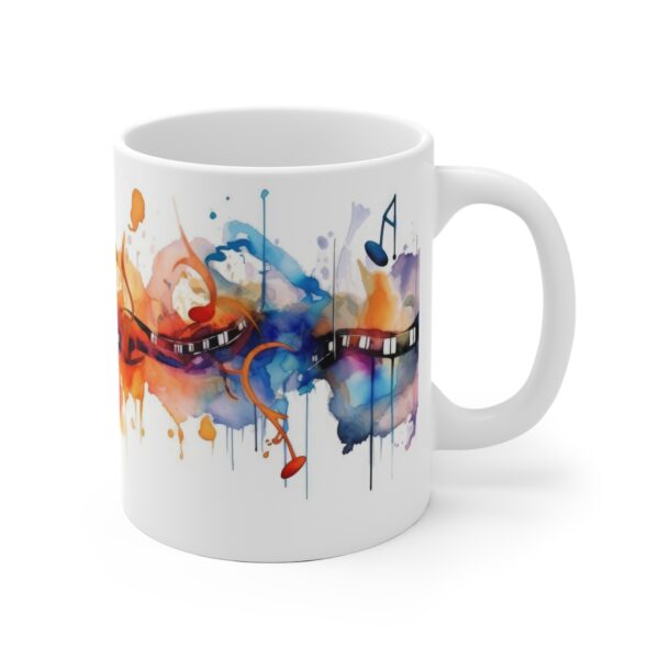 Abstrakte Musiknoten Tasse im Aquarellstil – Becher für Musikliebhaber und Kreative