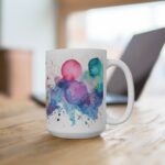 Abstrakte Wasserfarben Tasse – Künstlerischer Aquarell Becher für Kunstliebhaber und Kreative