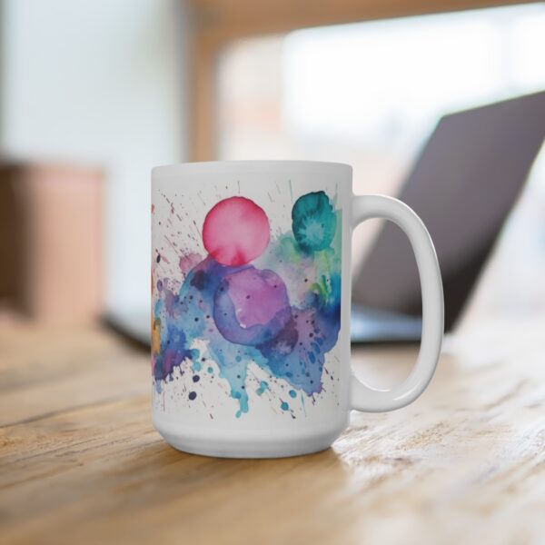 Abstrakte Wasserfarben Tasse – Künstlerischer Aquarell Becher für Kunstliebhaber und Kreative