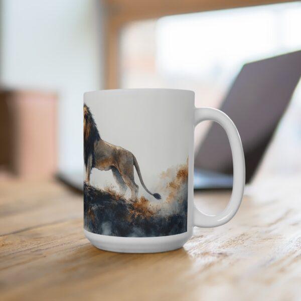 Aquarell Tasse mit Löwen-Motiv - Kaffeetasse für Tierliebhaber im Wildtier-Design