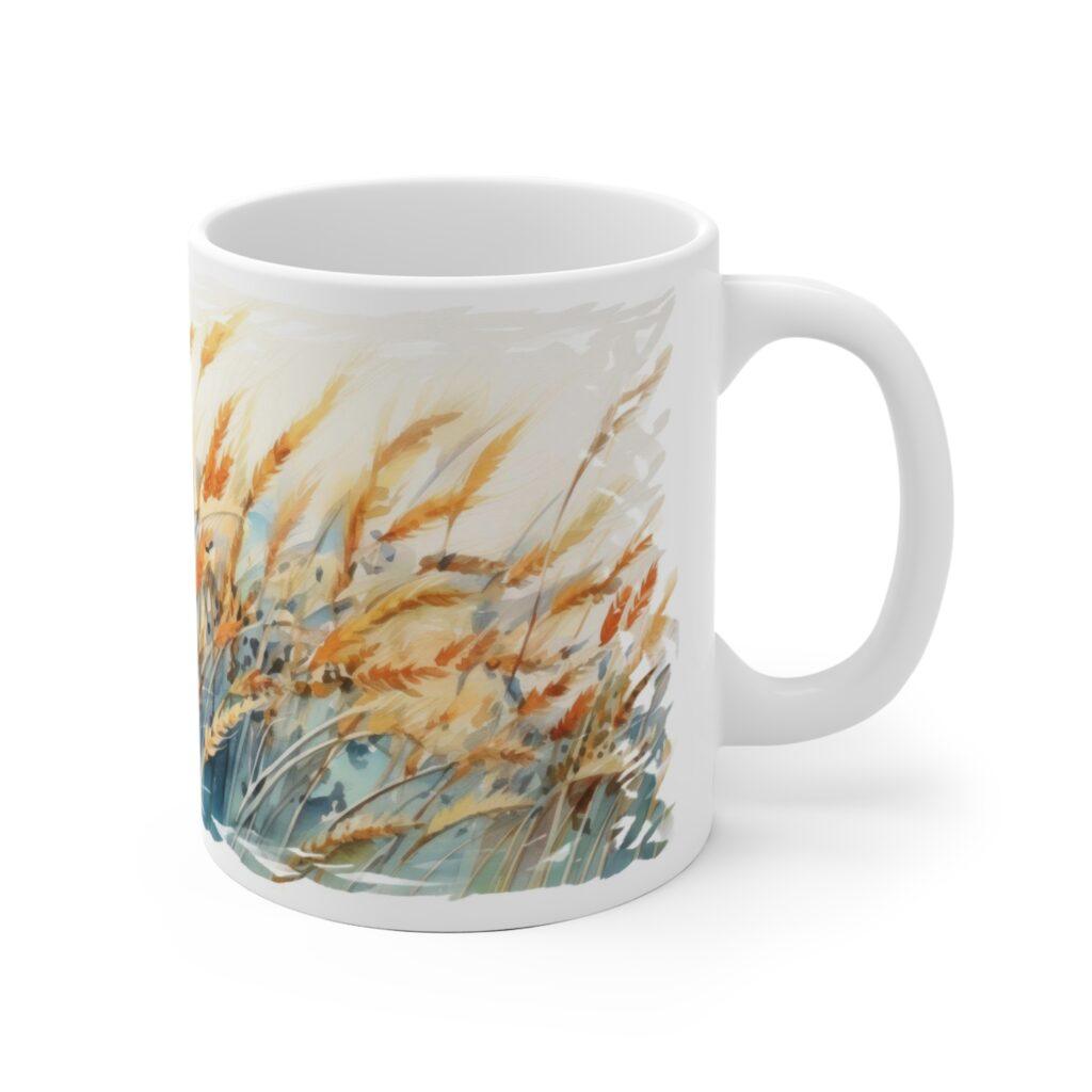 Aquarell Tasse mit Landschafts-Motiv &ndash; Ideales Geschenk f&uuml;r Natur- und Landwirtschaftsfreunde