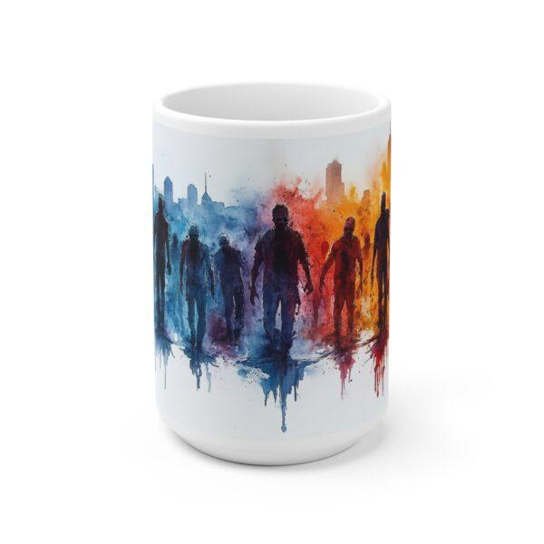 Keramiktasse Zombiehorde Aquarelldesign - Hochwertiger Druck für Kaffee und Tee