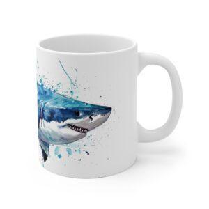 Hai Aquarell Tasse - Becher mit fesselndem Meeresraubtier Design für Meeresbiologen und Naturfreunde