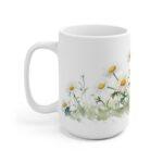 Gänseblümchen Aquarell Tasse – Stilvolle Keramiktasse für Natur- und Blumenliebhaber