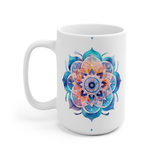 Lebensblume Mandala Tasse - Spirituelles Aquarell Design für Meditation und Entspannung