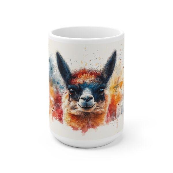 Lustige Lama Kaffeetasse – Aquarell-Design für Tier- und Naturfreunde