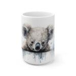 Weiße Keramik Tasse mit Koalabär im Aquarell Stil – Perfekte Geschenkidee für Tierliebhaber und Kinder