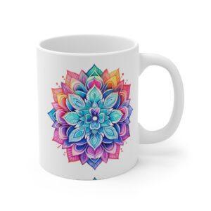 "Geschenktasse mit Aquarell Mandala Design - Kunstvoll bedruckte Kaffeetasse für besondere Anlässe"