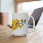 Aquarell Canola Blume Tasse aus Keramik - Perfekte Geschenkidee für Blumenliebhaber