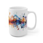 Abstrakte Musiknoten Tasse im Aquarellstil – Becher für Musikliebhaber und Kreative