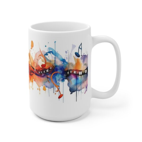 Abstrakte Musiknoten Tasse im Aquarellstil – Becher für Musikliebhaber und Kreative