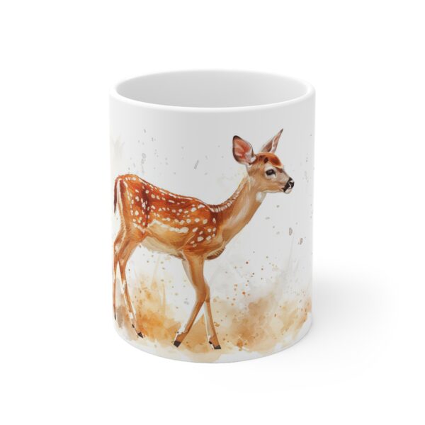 Aquarell Rehkitz Tasse aus Keramik – Charmantes Design für Liebhaber von Naturmotiven