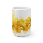 Aquarell Canola Blume Tasse aus Keramik - Perfekte Geschenkidee für Blumenliebhaber