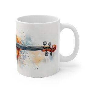 Aquarell Tasse mit Violinen-Motiv - Kaffeetasse für Musikliebhaber