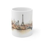 Aquarell Skyline Paris Tasse - Bedruckte Kaffeetasse als Geschenk