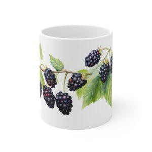 Brombeere Aquarell Tasse - Beerenfrucht Design Becher für Natur- und Fruchtliebhaber