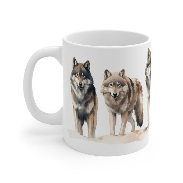 Wolfsrudel Aquarell Tasse - Wildtier Design Becher für Natur- und Wolfsliebhaber