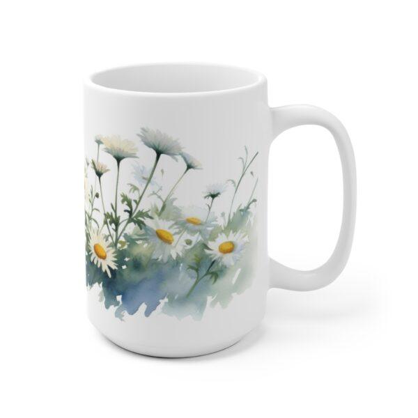 Gänseblümchen Aquarell Tasse – Stilvolle Keramiktasse für Natur- und Blumenliebhaber