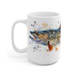 Hecht Aquarell Tasse – Angler Becher mit Fischmotiv für Naturfreunde