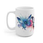 Bunte Schmetterlinge Aquarell Tasse - Farbenfroher Becher für Natur- und Schmetterlingsliebhaber