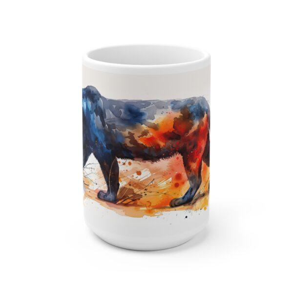 Panther Keramikbecher mit Aquarelldesign - Ideal für jeden Anlass