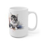 Niedliche Kätzchen Tasse - Aquarell Becher für Katzenliebhaber