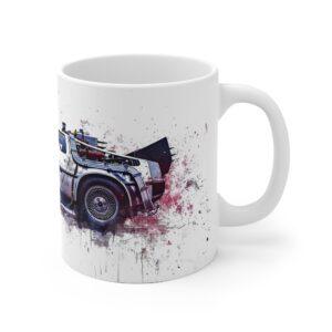 Delorean Aquarell Tasse - Zurück in die Zukunft Becher für Filmfans und Zeitreisende