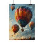 Bunte Aquarell Heißluftballon Poster - Farbige Wanddeko für jedes Zimmer